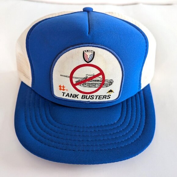 Vintage Snapback Trucker Hat Army Tank Busters - Picture 4 of 10